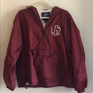 Charles River small maroon rain jacket